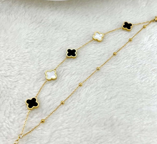 18K Gold Clover Trendy Bracelet