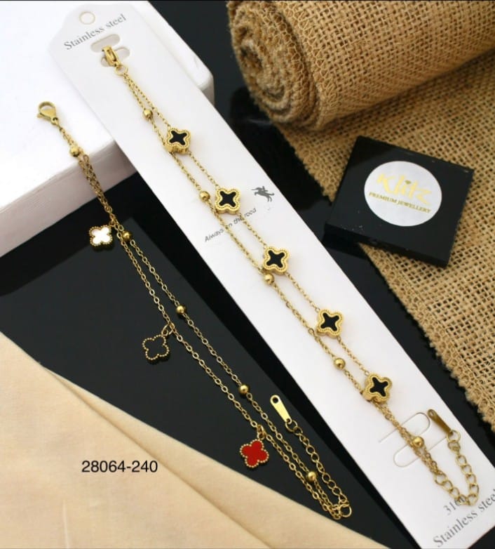 18K Gold Clover Trendy Bracelet