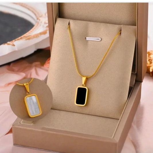Premium quality stainless steel double sided pendant with chain