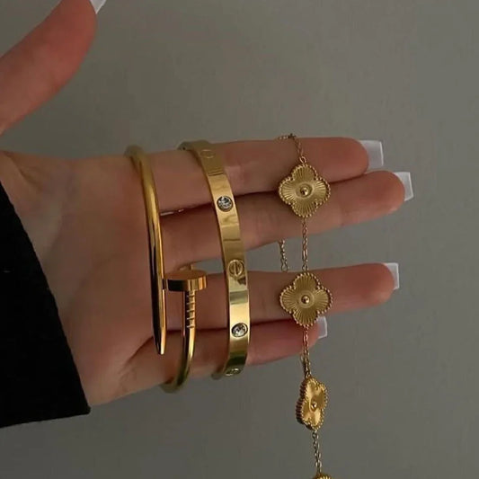 Cartier, Nail & Clover Bangle Set [Set of 3]