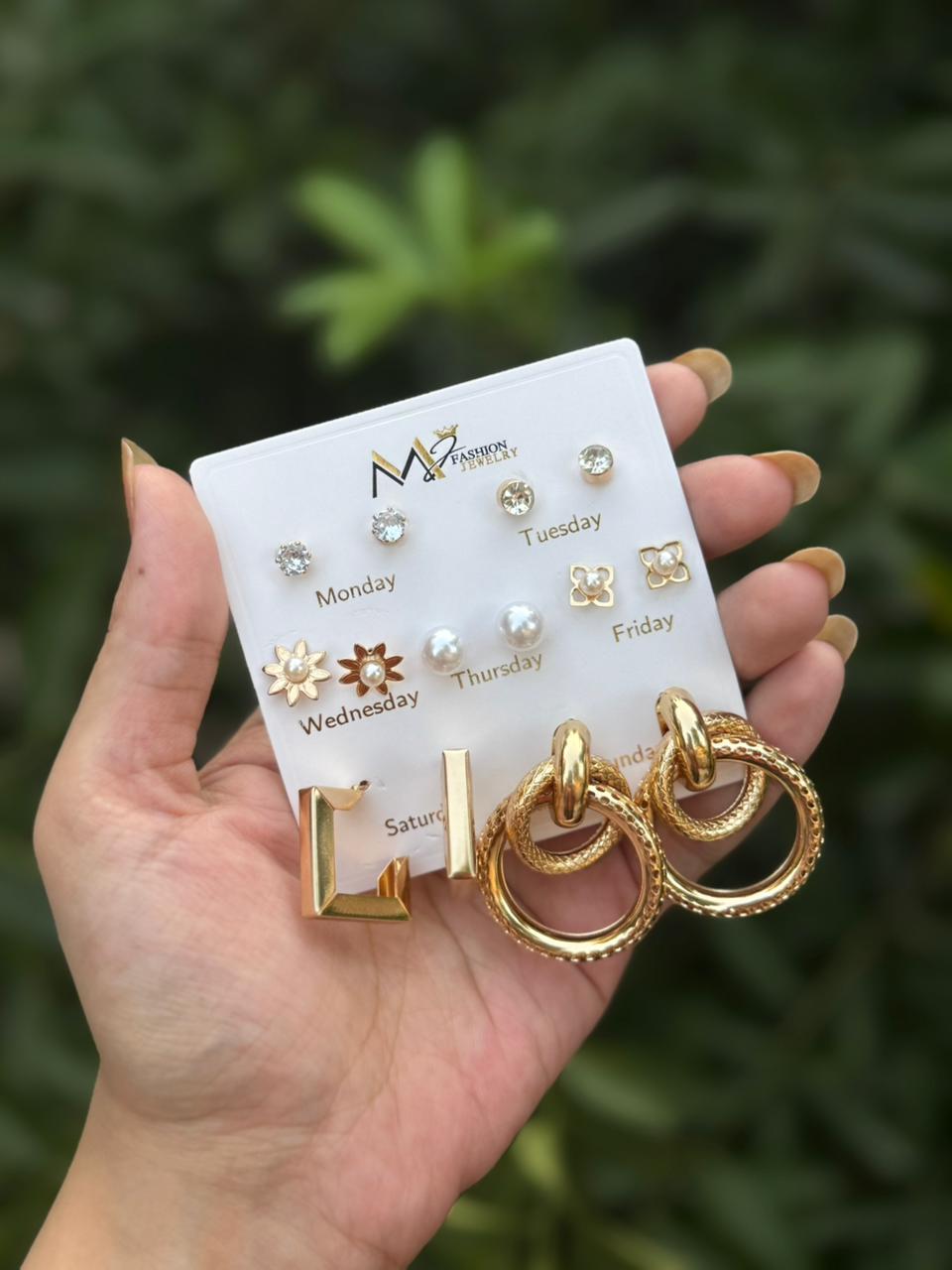 Multi shape earring combo