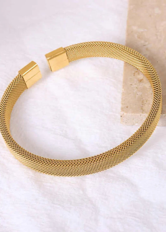 Sale New   Gold-Plated Stainless Steel Mesh Cuff Bracelet